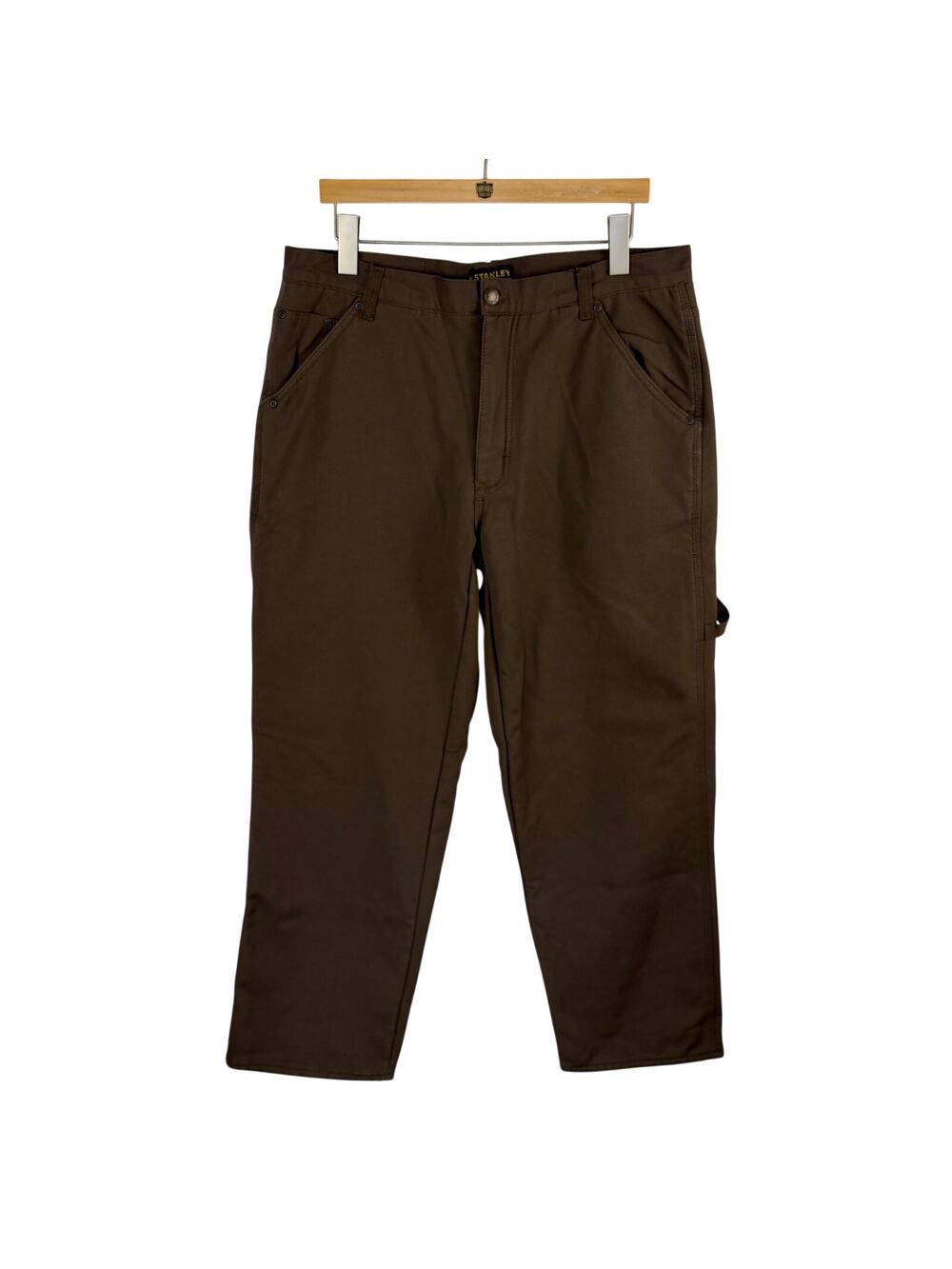 Stanley Fleece Lined Canvas Carpenter Pant in Coffee NWT - Men's Size 36x32